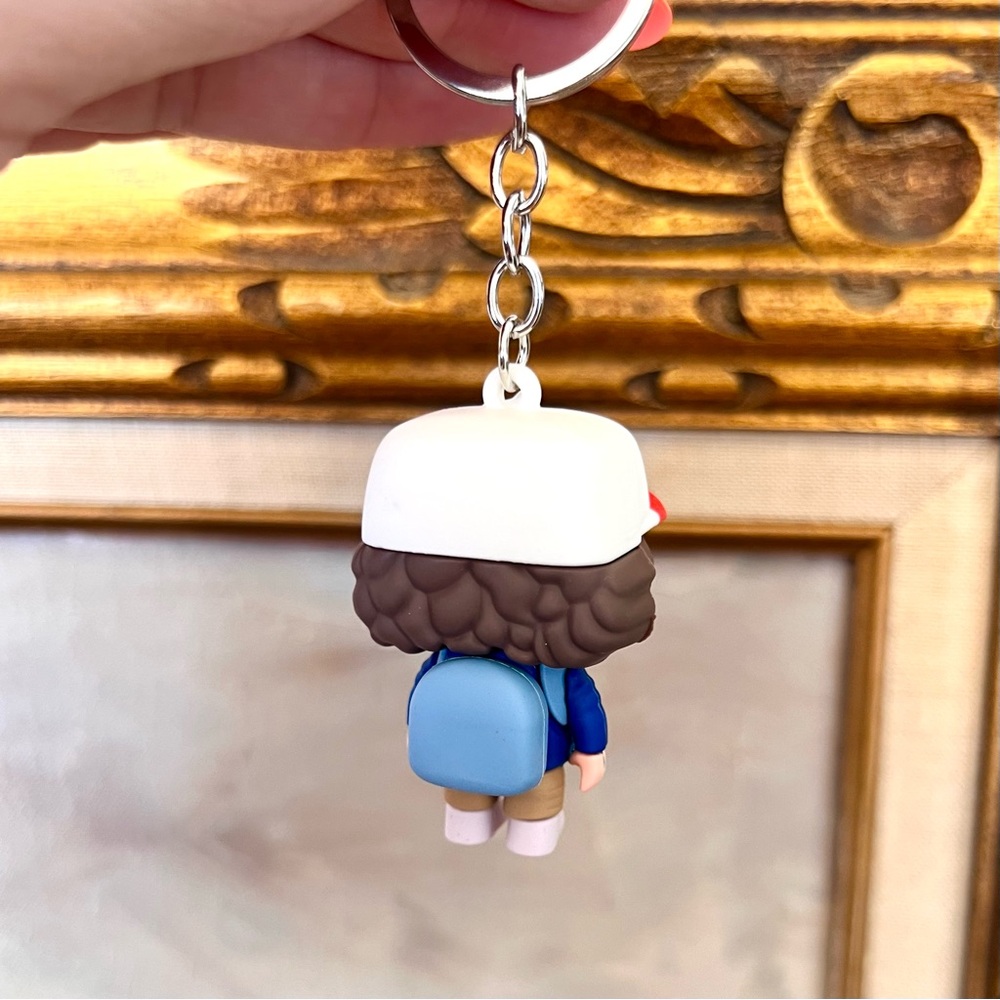 New! Stranger Things Season 1 Dustin Key Chain Silicone Backpack Charm - Picture 4 of 6